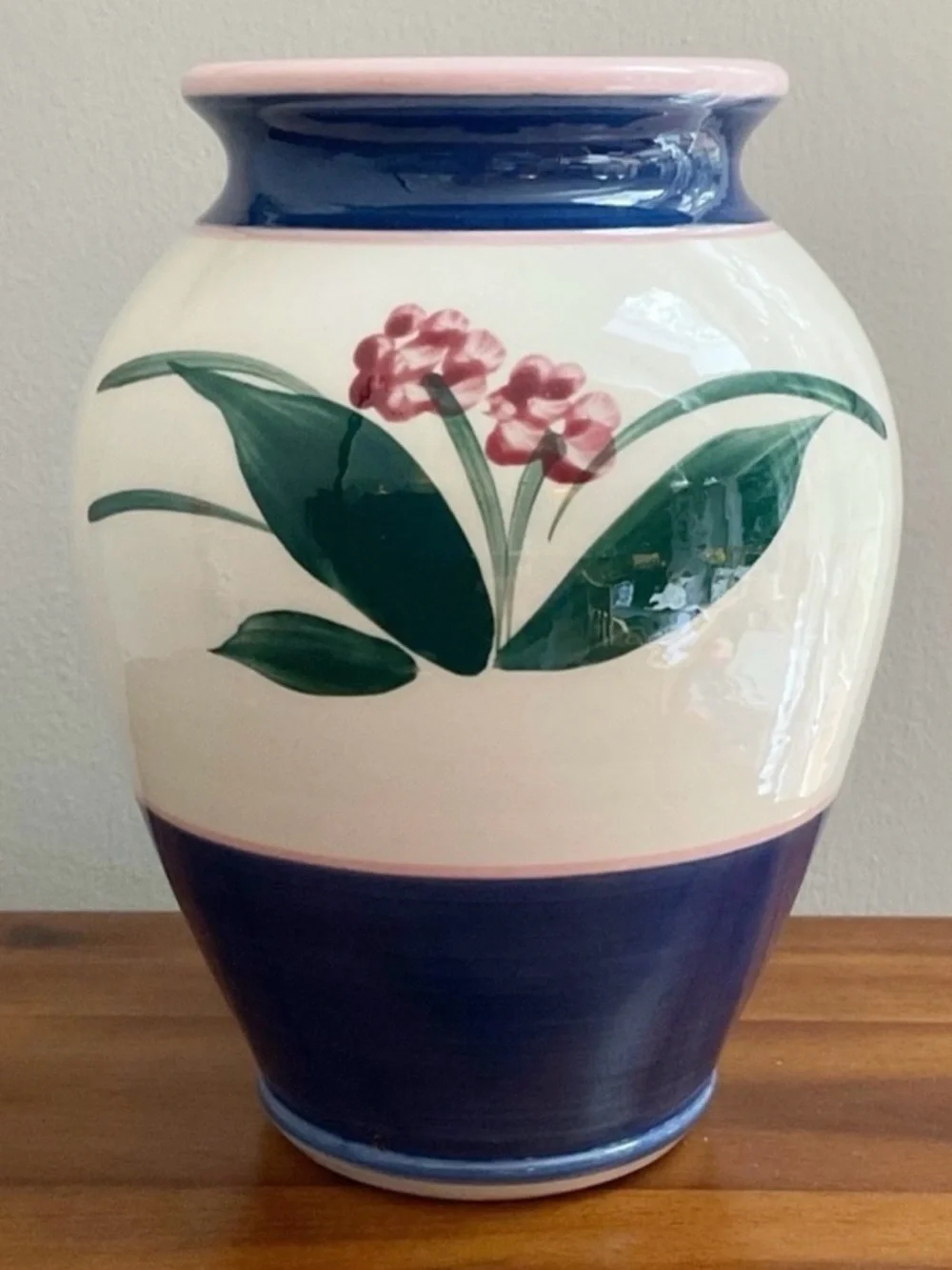 Vintage Toler Pottery Laguna Beach Floral Vase Signed California Studio Pottery